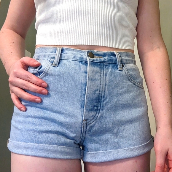 Forever 21 High Waisted Light Blue Jeans Shorts | Size 26 - Picture 1 of 7